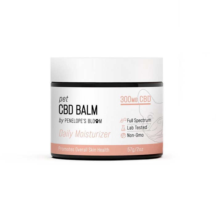 Soothing Pet CBD Balm for Dogs & Cats (300mg). Full spectrum, lab tested, non-Gmo, & promotes overall skin health.