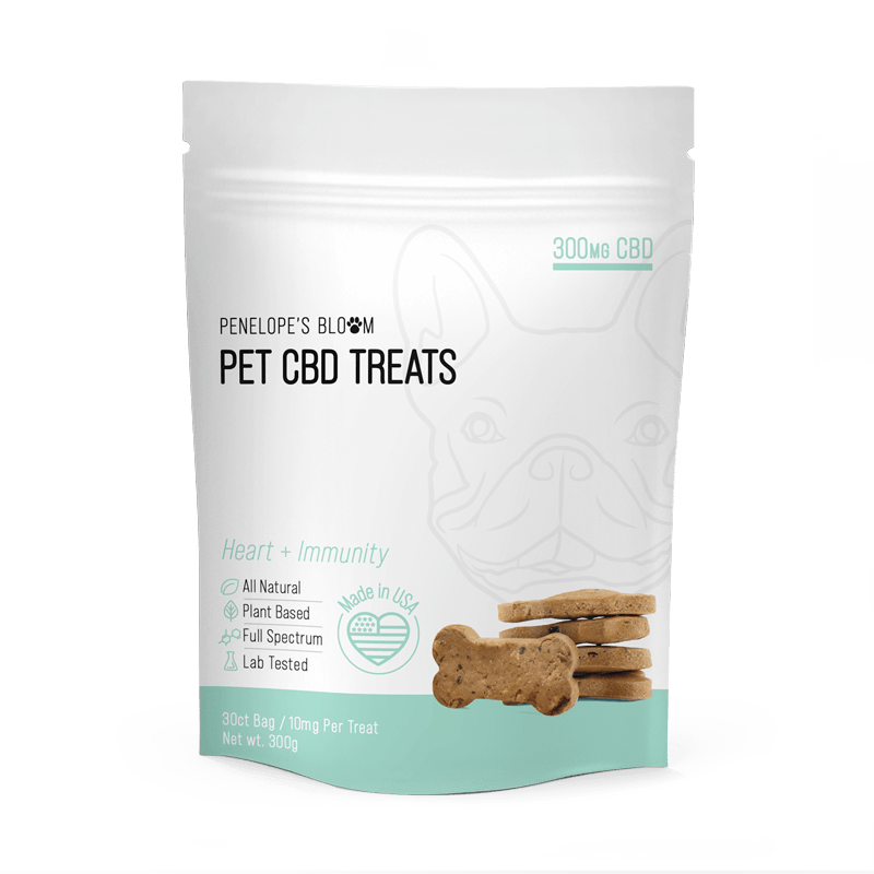 Pet CBD Treats Heart + Immunity - small to medium dogs (300mg). All natural, plant based, full spectrum, lab tested.