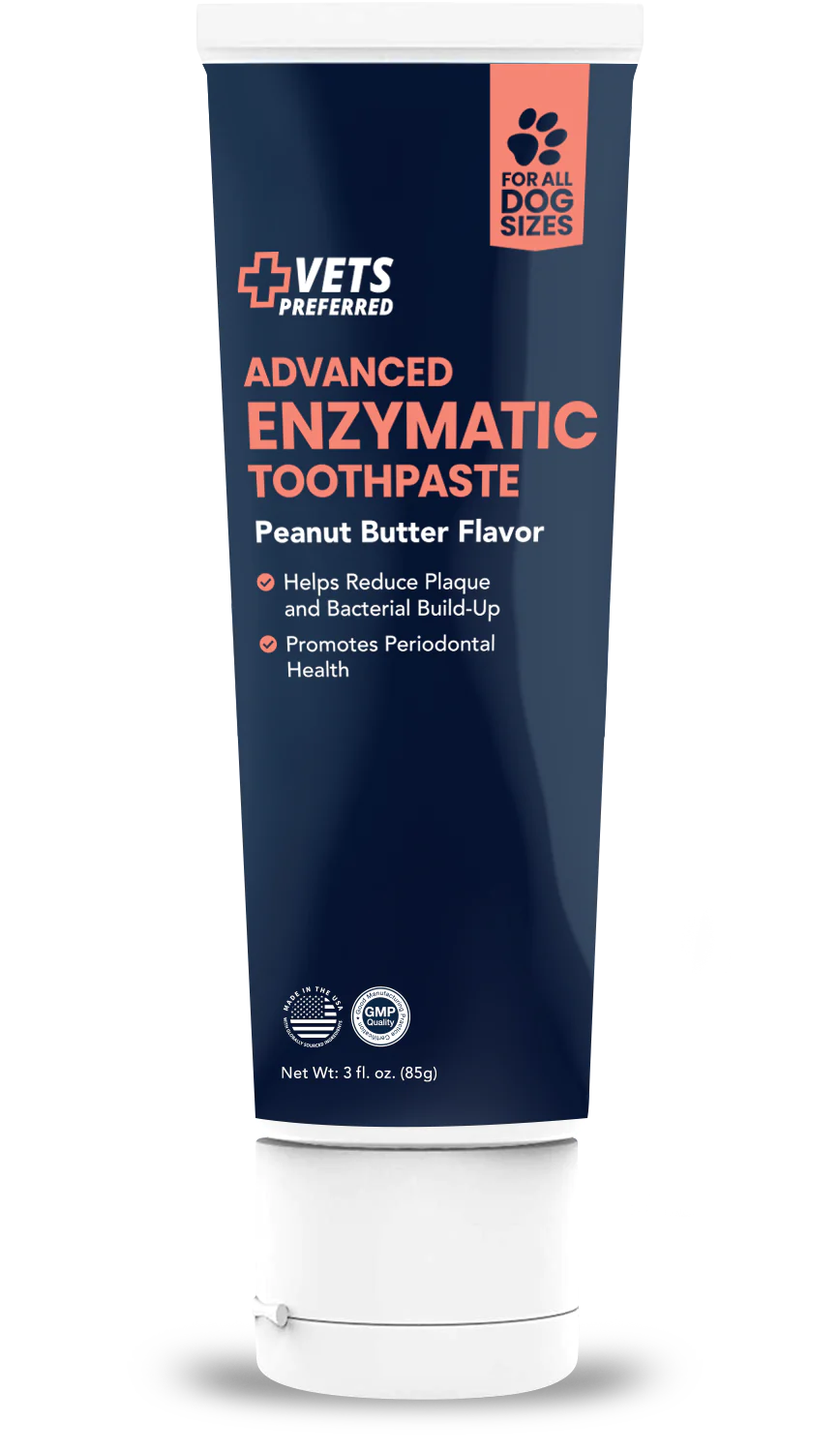 Advanced Enzymatic Toothpaste peanut butter flavor. Helps reduce plaque and bacterial build-up and promotes periodontal health.