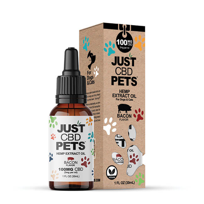 CBD Oil For Cats & Dogs (100mg) hemp extract. Bacon flavor.