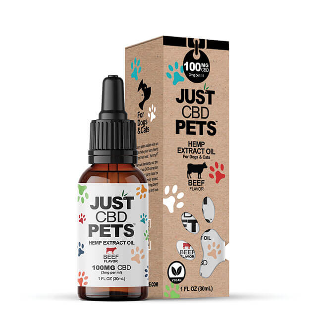 CBD Oil For Cats & Dogs (100mg) hemp extract. Beef flavor.