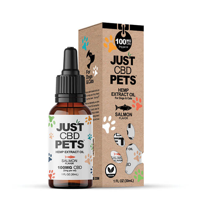 CBD Oil For Cats & Dogs (100mg) hemp extract. Salmon flavor.